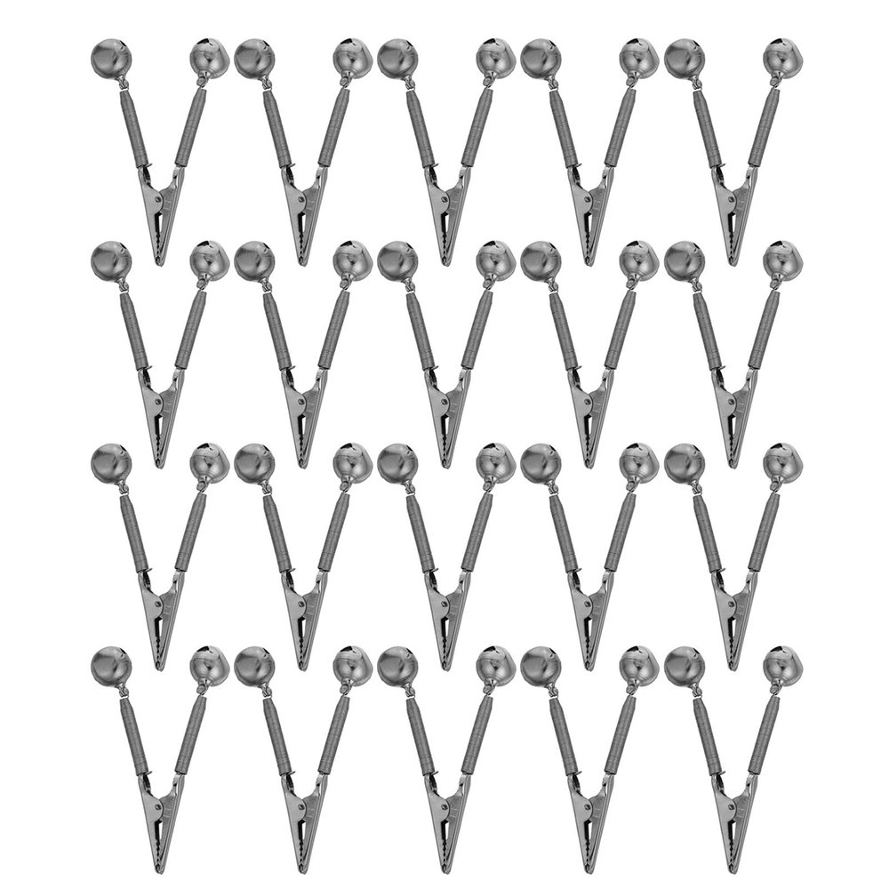 CORHAD Fishing Rod Bell Alarms, 20 Pieces, Iron with Crocodile Clips
