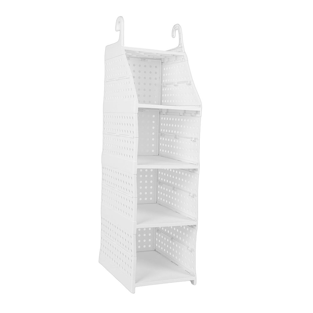 Eminchu 4-Tier Hanging Closet Organizer, Foldable Storage Basket