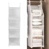 Eminchu 4-Tier Hanging Closet Organizer, Foldable Storage Basket view 2