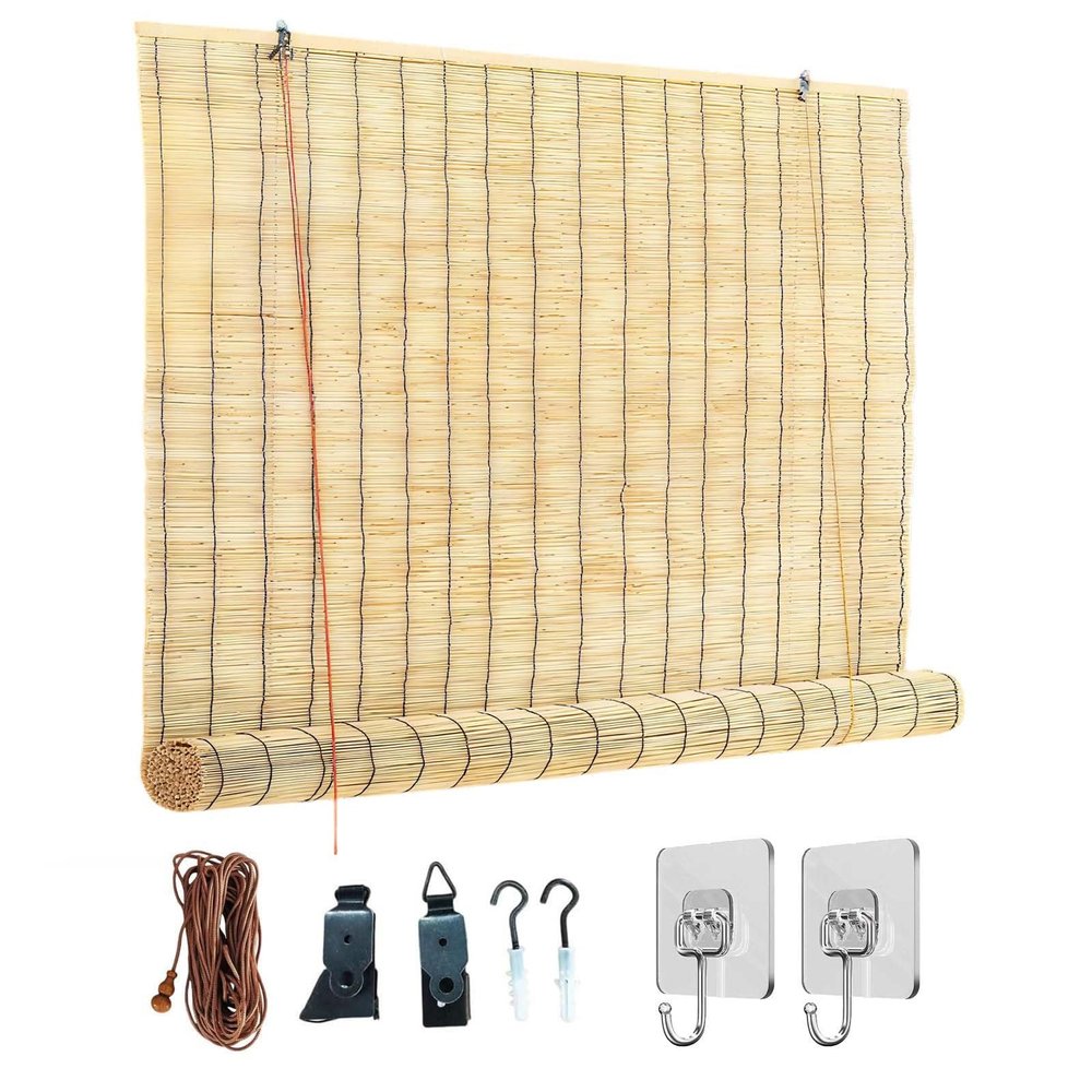 Bamboo Roller Shade Without Drilling
