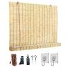 Bamboo Roller Shade Without Drilling view 1