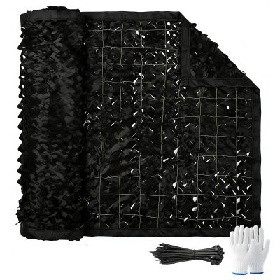 Hunting Camouflage Net, 150D Oxford Shade Net, Black, W8 x H15 m