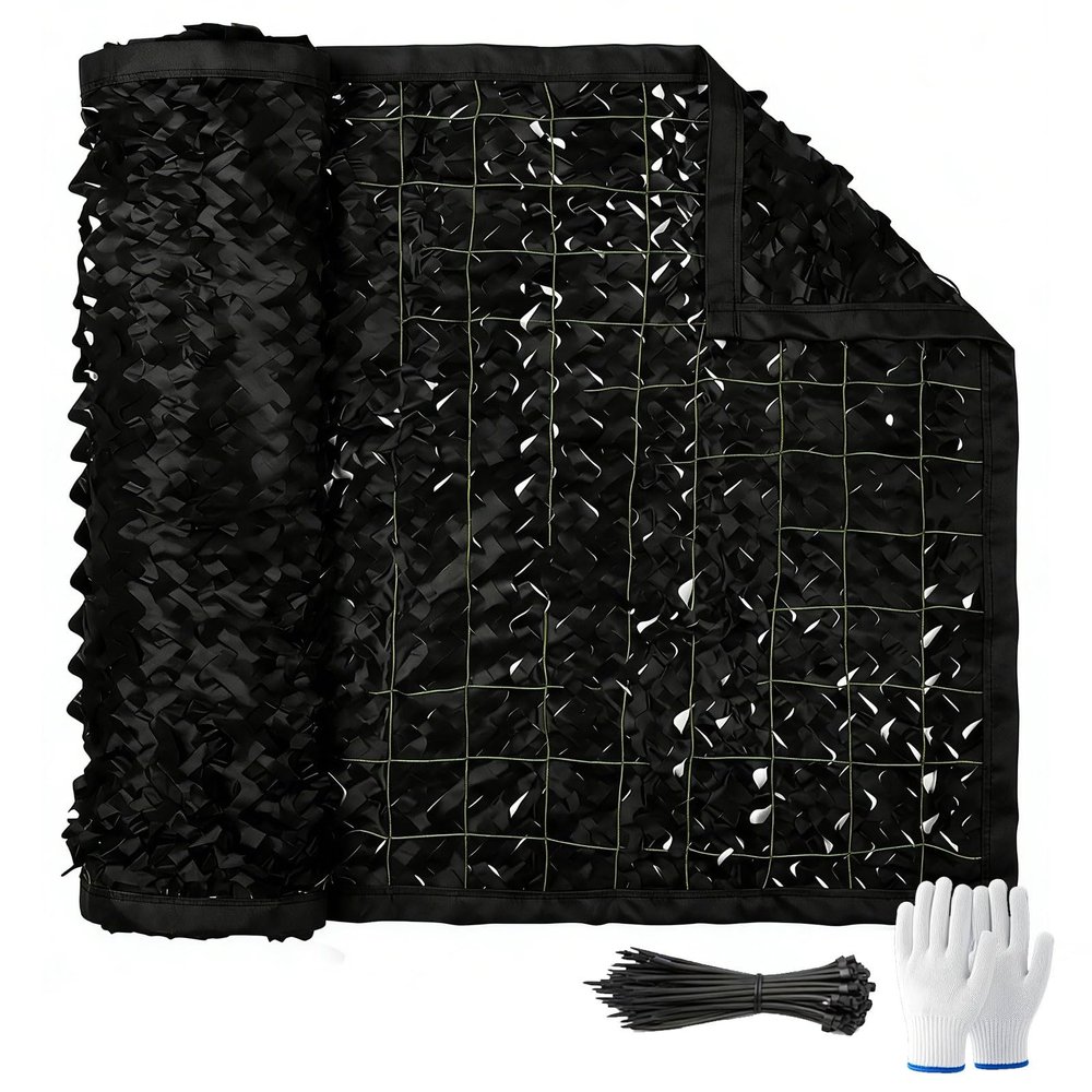 Hunting Camouflage Net, 150D Oxford Shade Net, Black, W8 x H15 m