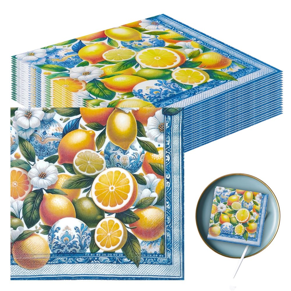 20 Lemon Paper Napkins