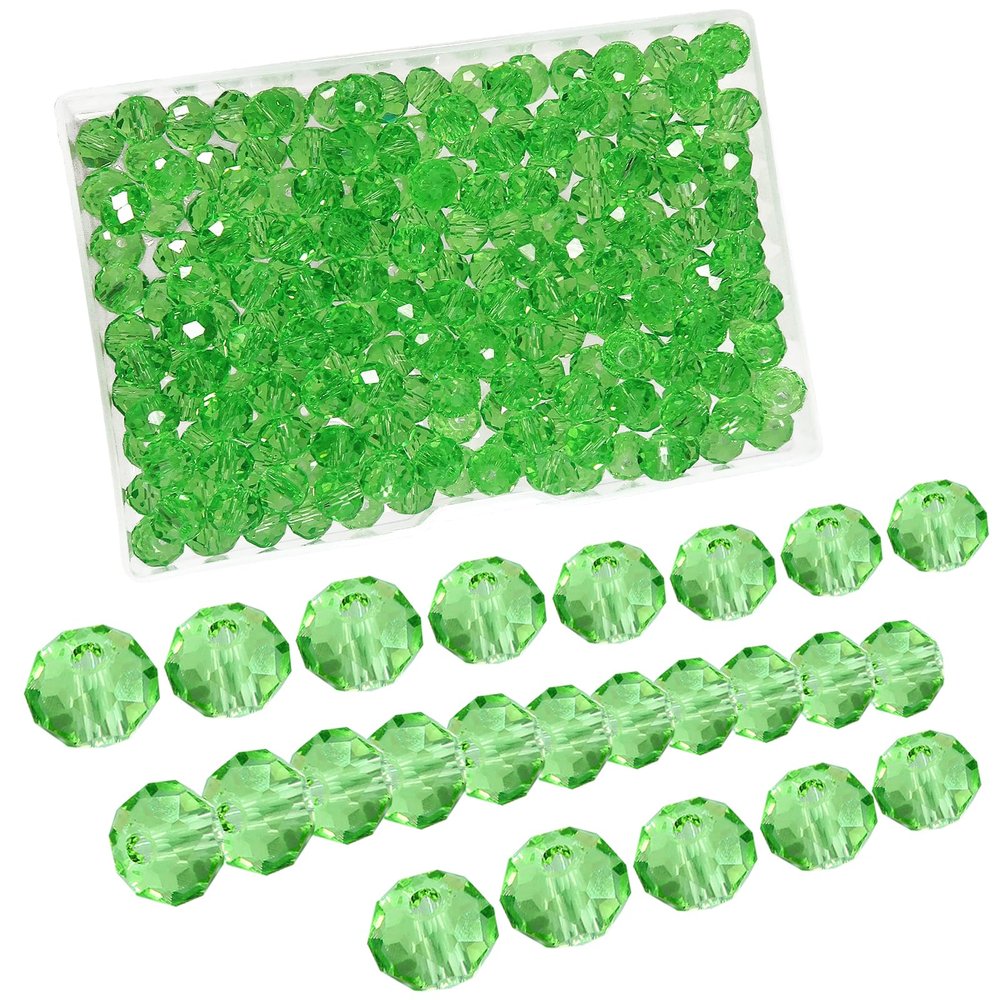 TOAOB 220 pcs 8mm Green Crystal Beads