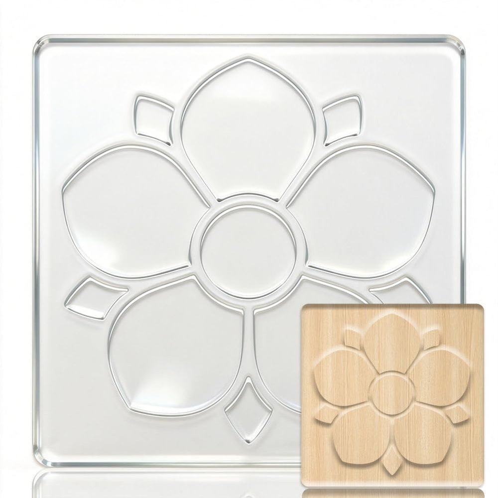 PRESSINART Acrylic Flower Stencil 7.87 x 7.87 Inches