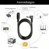 2-Pack 2 m 5.5 x 2.1 mm 12/24V DC Power Extension Cables, 90° Right-Angle Male to Female, 22AWG, Black view 2