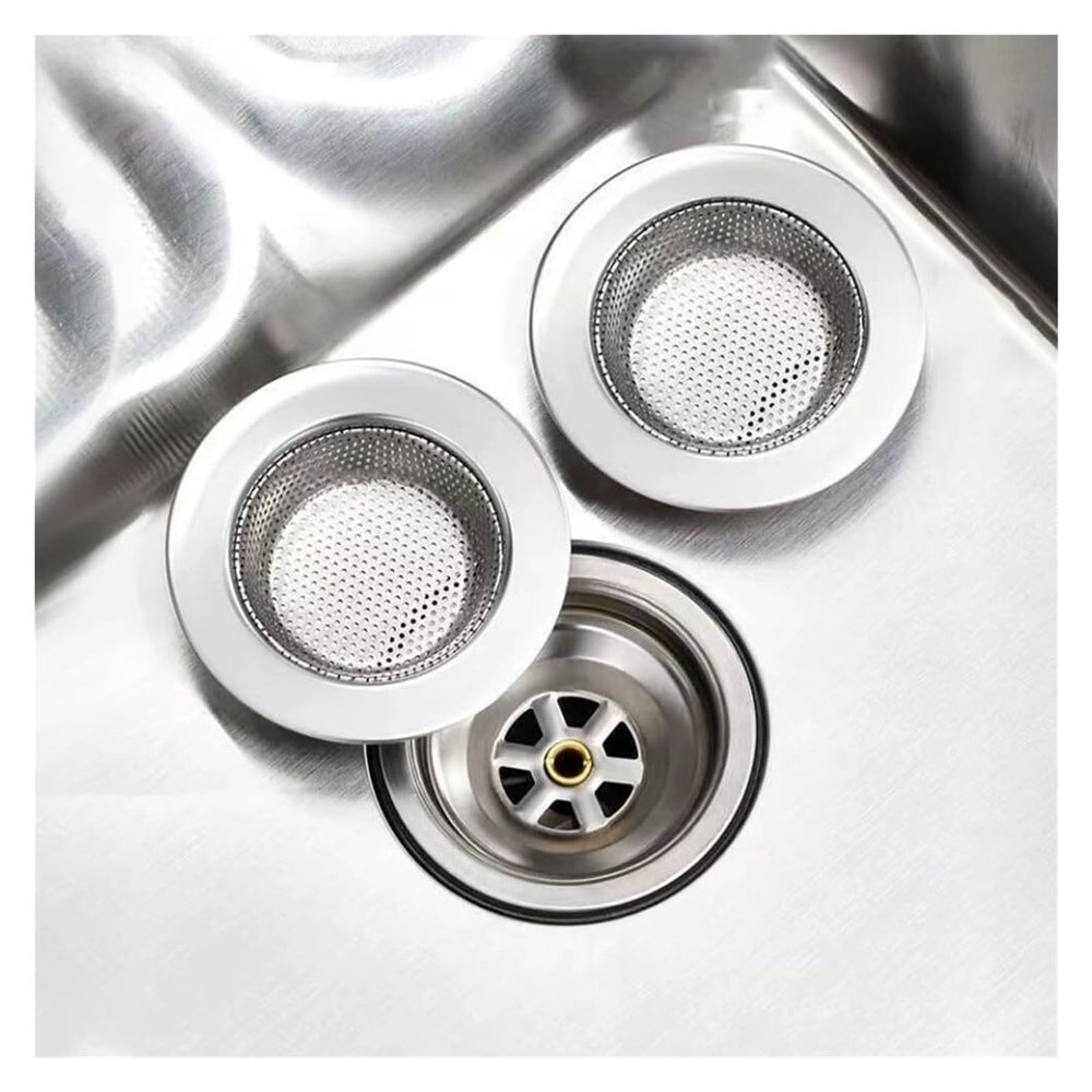 2-Pack Stainless Steel Sink Strainers, Large Basket Drain Catchers for Kitchen Sinks, Rust-Resistant