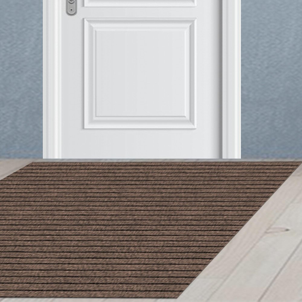 JIAFANG Outdoor Doormat 60 x 170 cm, Dirt-Trapping, Low-Profile, Absorbent, Non-Slip, Brown