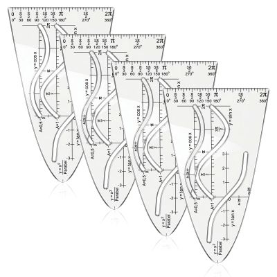 Parabola Template Math Curve Ruler, 4 Pack