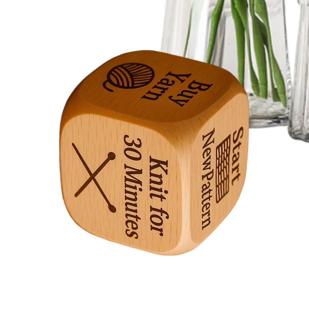 Wooden Decision Dice - 6 Sided Engraved Sewing Task Dice
