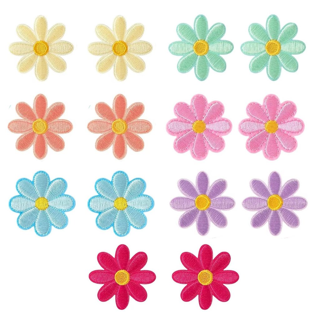 14 Pcs Daisy Iron-On Patches