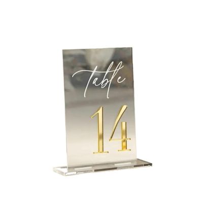 130 White Table Numbers for Weddings, Table Decor and Wedding Signage, Gold for Parties (Gold on Clear, Nos. 1–10)