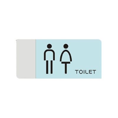 Metal Adhesive Sign for Bathroom and WC, Custom Notice Sign, 12 x 26 cm