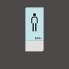 Metal Adhesive Sign for Bathroom and WC, Custom Notice Sign, 12 x 26 cm view 3
