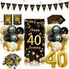40th Birthday Party Decorations Set, Black and Gold view 1