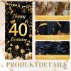40th Birthday Party Decorations Set, Black and Gold view 3