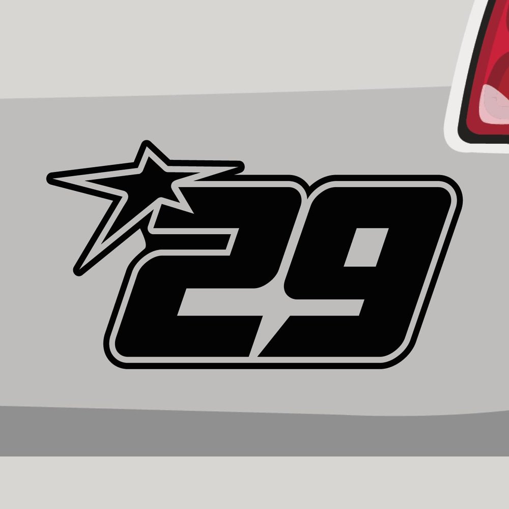 Sticker - Start Number 29 Star - Pink