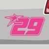 Sticker - Start Number 29 Star - Pink view 2