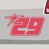Sticker - Start Number 29 Star - Red view 2