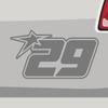Sticker - Start Number 29 Star - Silver view 2