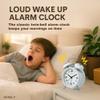 AYRELY Loud Alarm Clock for Heavy Sleepers, 4-Inch Retro Metal Twin-Bell Clock, White 3D Dial view 4
