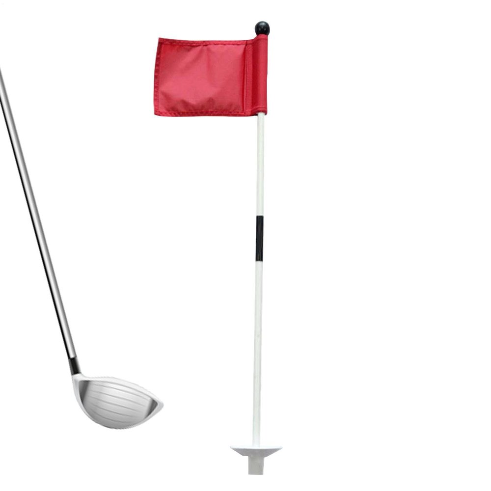 Putting Green Flag, Red Nylon Pin Marker with Tube Insert Base