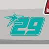 Sticker - Start Number 29 Star - Vinyl Sticker for Car, Motorcycle, Bicycle, Laptop, Truck (10x5.5cm | Turquoise) view 2