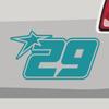 Sticker - Start Number 29 Star - Turquoise Blue view 2