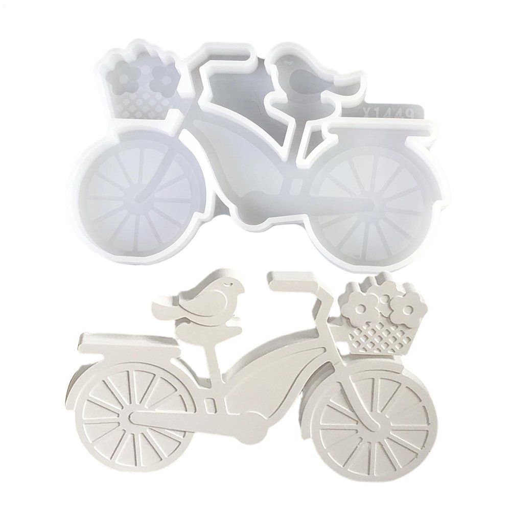 Bicycle Silicone Mold - Bird on Bicycle Design