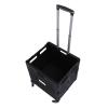 Akozon Versatile Folding Utility Cart with Telescopic Handle and Swivel Casters, Portable Collapsible Storage Cart for Shopping, Moving, and Package Delivery (Black) view 3