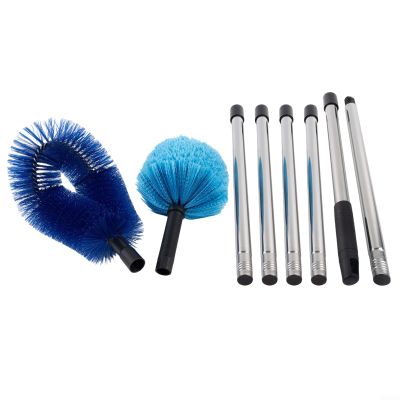 Telescoping Ceiling Broom with Stainless Steel Construction and Sturdy Bristles for Cleaning High Ceilings and Hard-to-Reach Areas (A)