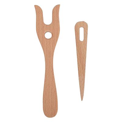 Wooden Knitting Fork Set with Big-Eye Needle