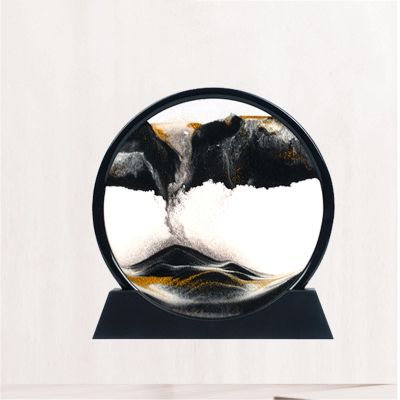 HAGJII 3D Flowing Sand Art Picture with High-Transparency Glass, Black, 7 in