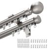 Heavy-Duty Aluminum Double Sliding Track System, Adjustable, 50–800 cm, Wall-Mounted, with Quiet Rollers, Ideal for Living Room and Hotel Room Dividers, Gray, 620 cm view 1