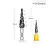 YZWRWRMKTB M35-Coated Step Drill Bit for Stainless Steel, Hard Metal, HSS-Co, 3 Flutes, 1 Piece (4–12, 5 Steps) view 2