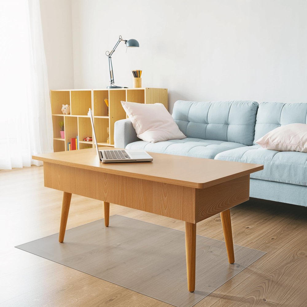 Transparent Non-Slip Chair Mat, 90 x 140 cm, for Hard Floors