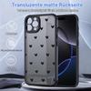 TUUTPU Case for iPhone 16 Pro, Matte Translucent Heart Pattern, Slim Hard Case, Black view 2
