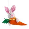 Easter Bunny Hanging Ornament - Plush Carrot Decoration view 1