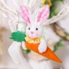 Easter Bunny Hanging Ornament - Plush Carrot Decoration view 3