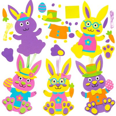 LIZANQU 6-Piece Easter Bunny Craft Set