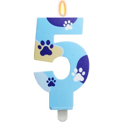 DazzJoy Paw Print Dog Birthday Candle 5