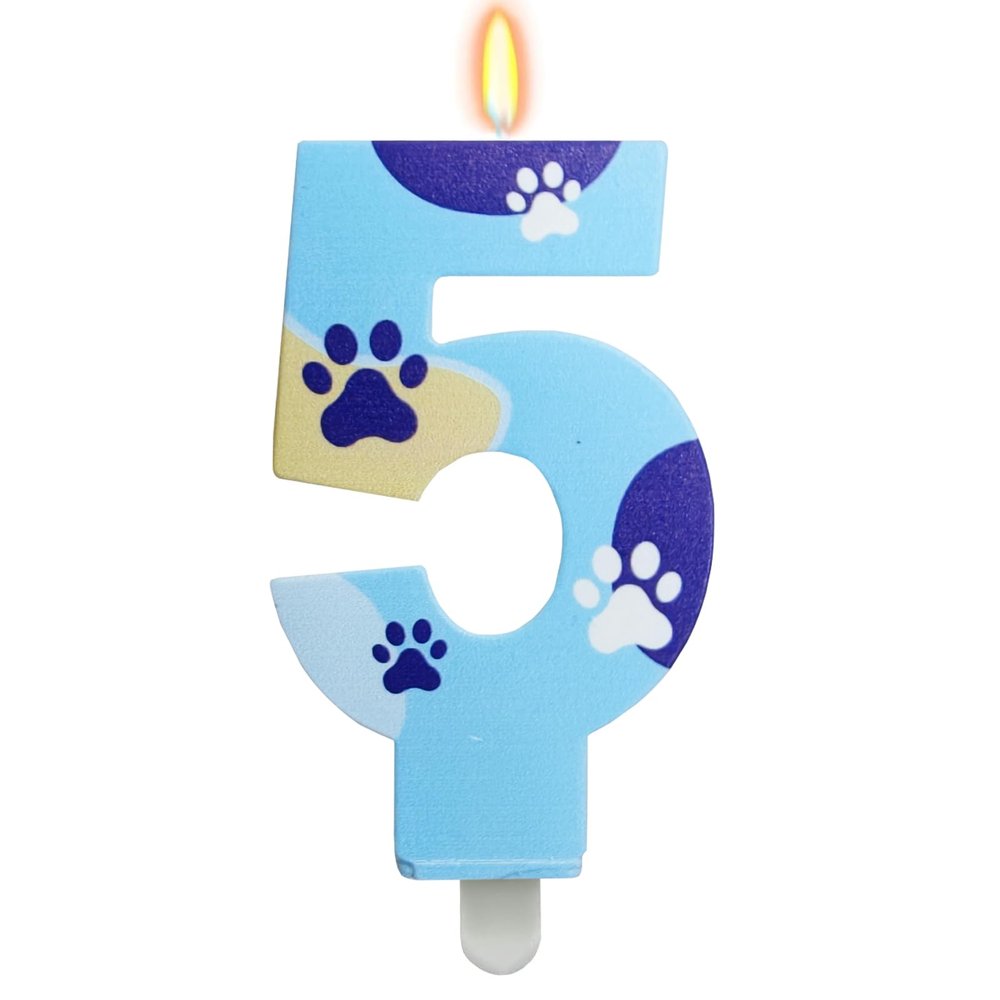 DazzJoy Paw Print Dog Birthday Candle 5