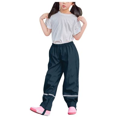 Unisex Children's Rain Pants, Waterproof and Windproof, Breathable, Unlined