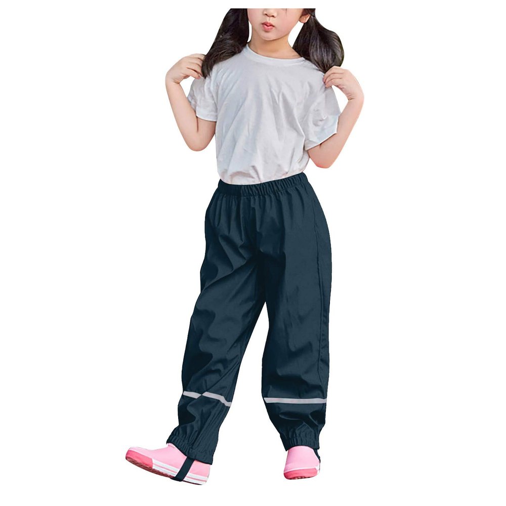 Unisex Children's Rain Pants, Waterproof and Windproof, Breathable, Unlined