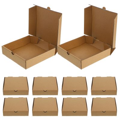 Kraft Paper Pizza Boxes, 10-Pack for Takeout and Catering