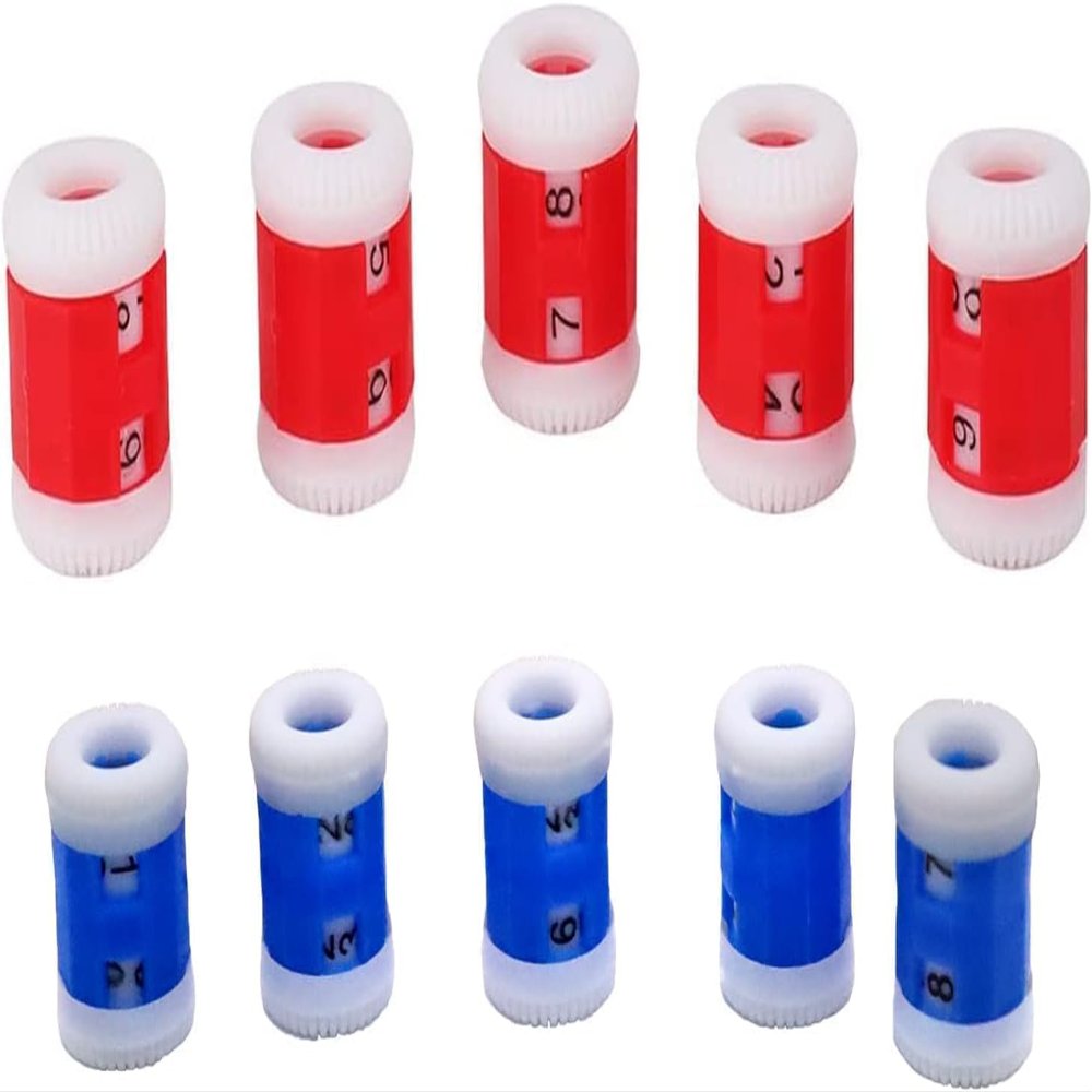 JENWUN 10-Piece Blue and Red Stitch Markers