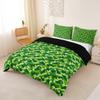 Homemissing Camo Pixel Duvet Cover Set, 200 x 200 cm, Green Abstract Geometric Pixel Design, Soft Breathable Microfiber view 2
