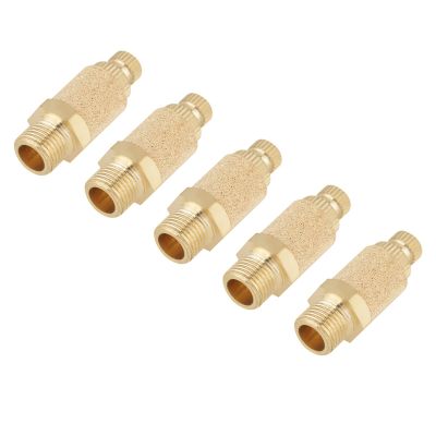 Fafeicy 5-Pack 1/8 BSP Brass Pneumatic Silencers for Cylinder Valves and Air Tools