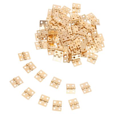 VALICLUD 100 Small Brass Hinges, 10 x 8 mm, Solid Copper, Quiet Hinges for Jewelry Boxes